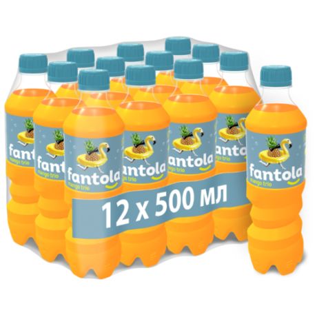 Газированный напиток Fantola Mango Trio, 0.5 л, 12 шт.