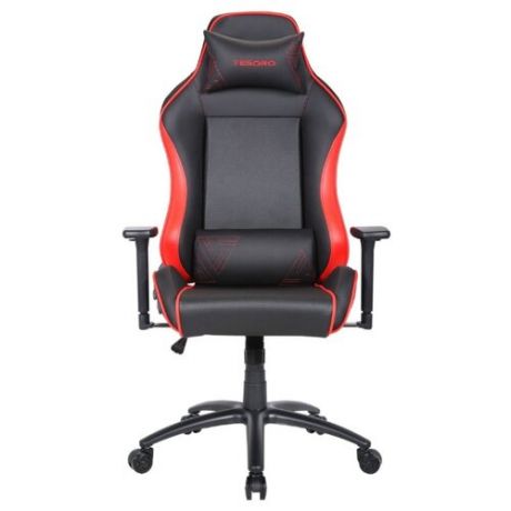 Компьютерное кресло TESORO Alphaeon S1 игровое, обивка: искусственная кожа, цвет: черный-красный