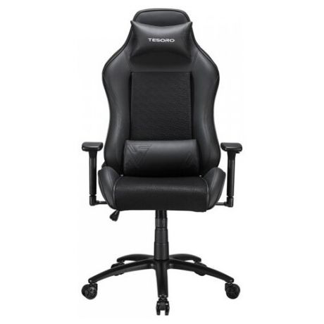 Компьютерное кресло TESORO Alphaeon S2 игровое, обивка: искусственная кожа, цвет: черный