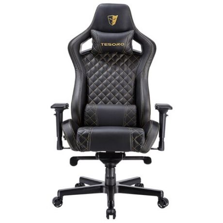 Компьютерное кресло TESORO Zone X игровое, обивка: искусственная кожа, цвет: черный