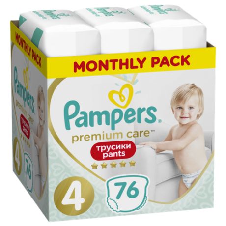 Pampers Premium Care трусики 4 (9-15 кг) 76 шт.