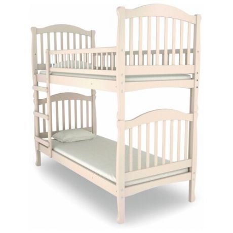 Двухъярусная кровать детская Nuovita Altezza Due, размер (ДхШ): 198х93 см, спальное место (ДхШ): 190х80 см, каркас: массив дерева, цвет: sbiancato