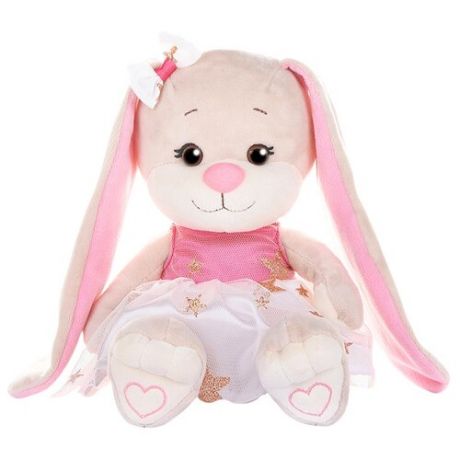 Мягкая игрушка Jack & Lin Зайка Лин в бело-розовом платьице со звездочками 20 см