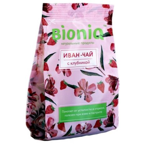 Чай травяной BioniQ Иван-чай с клубникой, 35 г