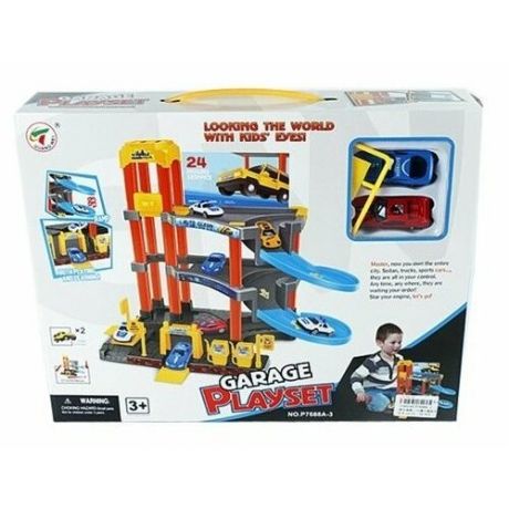 Shantou Gepai Паркинг 3-х уровневый Garage Playset P7688A-3 серый/красный/желтый/голубой