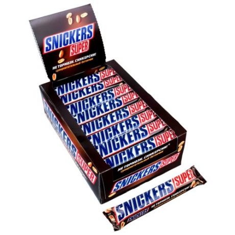 Батончик Snickers Super, 95 г, коробка (32 шт.)