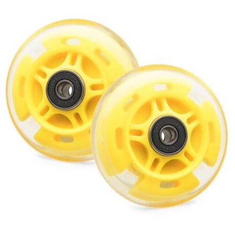 Колесо для самоката Trolo для Maxi светящиеся задние, 80 мм, комплект (2 шт.) желтый