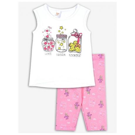 Комплект одежды Веселый Малыш размер 98, белый/розовый