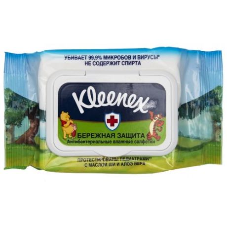Влажные салфетки Kleenex Бережная Защита Disney антибактериальные 40 шт.