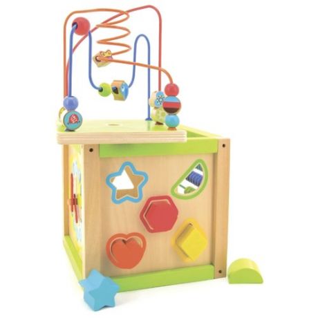 Развивающая игрушка Lucy & Leo Универсальный куб бежевый/зеленый