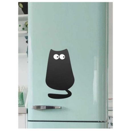 Доска на холодильник меловая Doski4you Кот 1м (39х22 см) черный