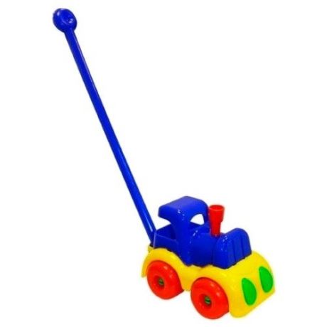Каталка-игрушка Пластмастер Паровозик Малышок (12015) синий/желтый