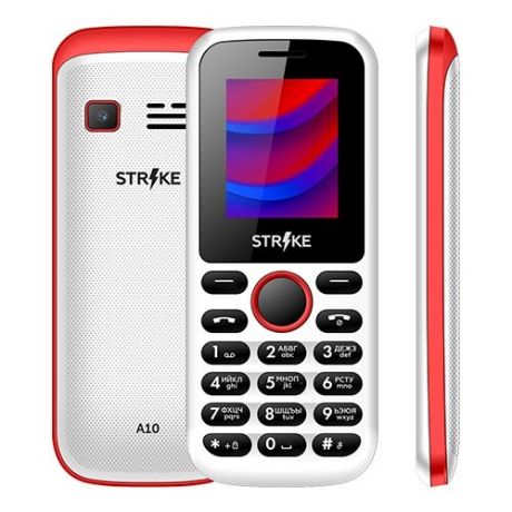 Телефон Strike A10 бело-красный