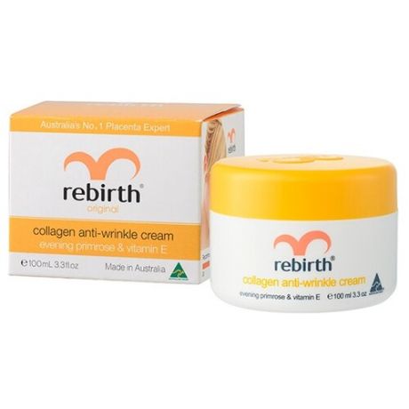 Rebirth Collagen Anti-Wrinkle Cream Крем для лица против морщин с коллагеном, маслом вечерней примулы и витамином E, 100 мл