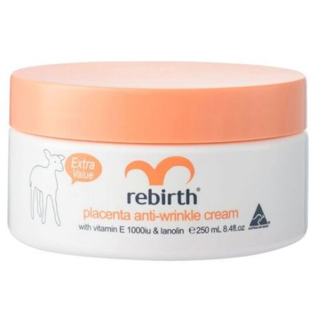 Rebirth Placenta Anti-Wrinkle Cream Крем для лица с экстрактом плаценты, витамином Е и ланолином, 250 мл