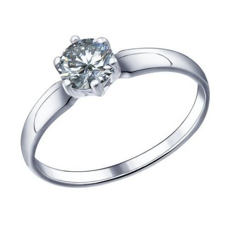 SOKOLOV Помолвочное кольцо из серебра с фианитом 89010001, размер 15.5