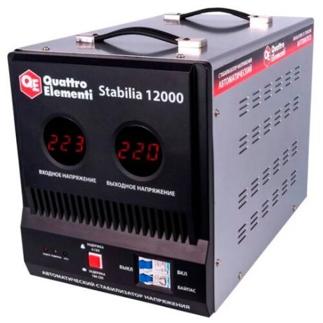 Стабилизатор напряжения однофазный Quattro Elementi Stabilia 12000 (7.2 кВт) черный