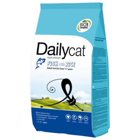 Корм для кошек DailyCat (0.4 кг) Adult Exi Care Fish & Rice