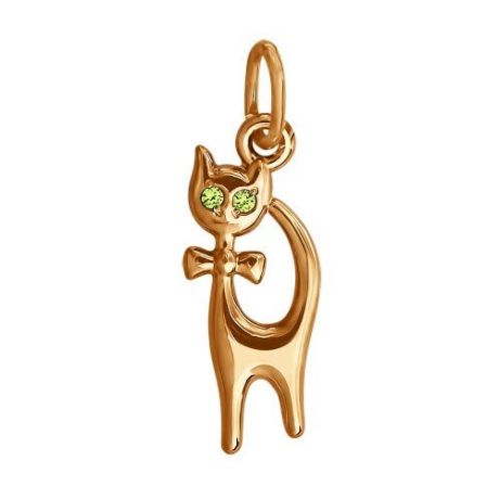 SOKOLOV Золотая подвеска«Кошка» с зелеными фианитами 033067