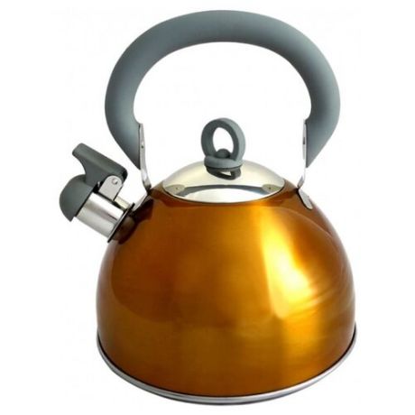 TimA Чайник со свистком К-25 2.5 л серый/золотой