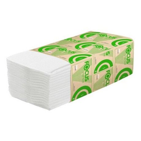 Полотенца бумажные Focus ECO V-сложения белые однослойные 5049978 1 шт. 250 л.