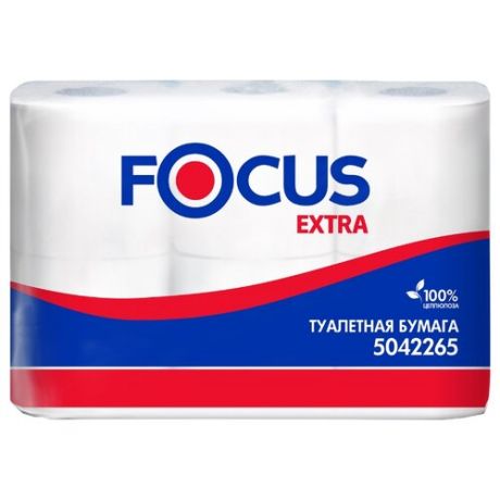 Туалетная бумага Focus Extra белая двухслойная 5042265 6 рул.