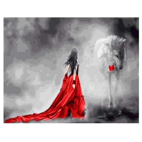 ВанГогВоМне Картина по номерам "Девушка-роза", 40х50 (ZX 20490)