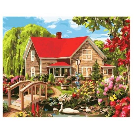 ВанГогВоМне Картина по номерам "Красный дом", 40х50 см (ZX 21757)