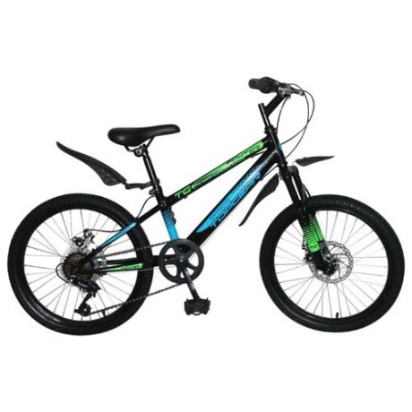 Подростковый горный (MTB) велосипед Top Gear Fighter (ВН20206) черный/синий/зеленый (требует финальной сборки)