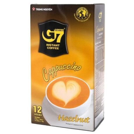 Растворимый кофе Trung Nguyen G7 Cappuccino Hazelnut, в стиках (12 шт.)