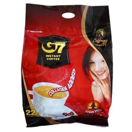 Растворимый кофе Trung Nguyen G7 Collagen & Sugar Free, в пакетиках (22 шт.)