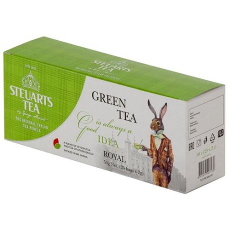 Чай зеленый Steuarts Tea Royal в пакетиках, 25 шт.