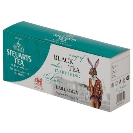 Чай черный Steuarts Tea Earl Grey в пакетиках, 25 шт.