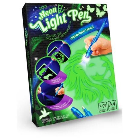 Планшет для рисования светом детский Danko Toys для рисования ультрафиолетом № 1 Neon Light Pen, А4 (NLP-01-01) синий