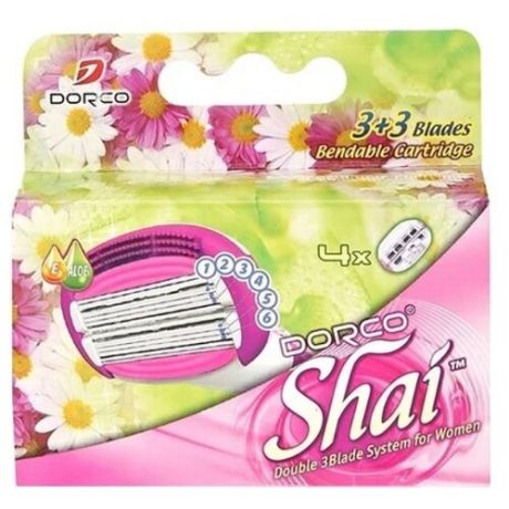 Dorco SHAI Sweetie Сменные лезвия упаковка из 4 шт