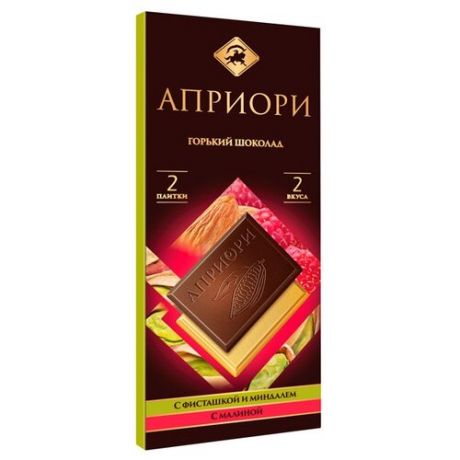 Шоколад Априори ассорти горький малина/фисташка, 72 г