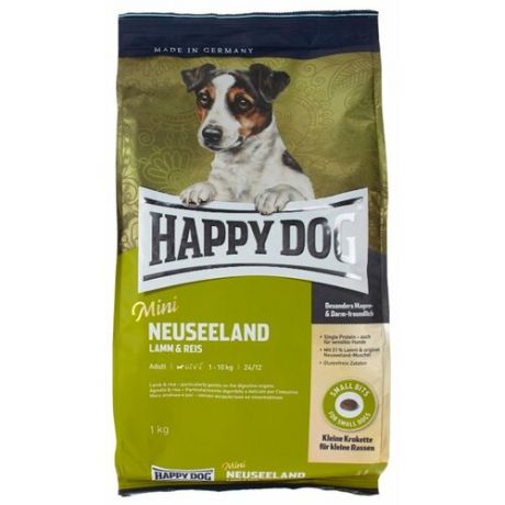 Сухой корм для собак Happy Dog Mini Neuseeland ягненок 1 кг (для мелких пород)