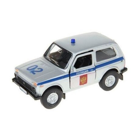 Легковой автомобиль Autotime (Autogrand) ВАЗ-2121 Нива полиция (37026) 1:36 серебристый/синий