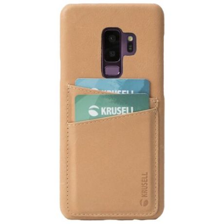 Чехол Krusell Sunne 2 Card Cover для Samsung Galaxy S9+, кожаный бежевый