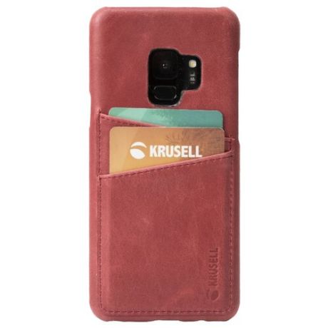 Чехол Krusell Sunne 2 Card Cover для Samsung Galaxy S9, кожаный красный