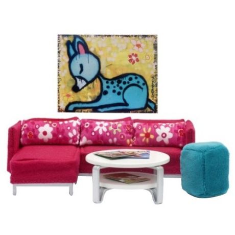 Lundby Набор мебели для гостиной Стокгольм (LB_60904600) розовый/голубой