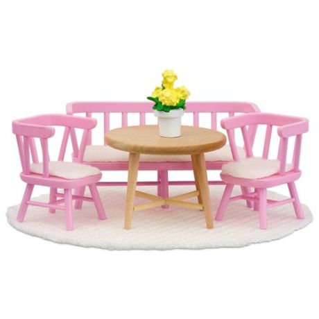 Lundby Набор мебели для столовой (LB_60207900) розовый/белый