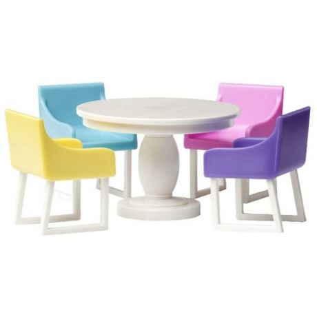 Lundby Набор мебели для столовой Базовый (LB_60305600) белый/розовый/голубой