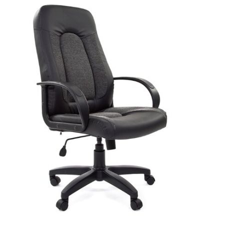 Компьютерное кресло Chairman 429 для руководителя, обивка: текстиль/искусственная кожа, цвет: черный/серый