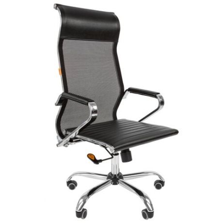 Компьютерное кресло Chairman 701 сетка для руководителя, обивка: искусственная кожа, цвет: черный