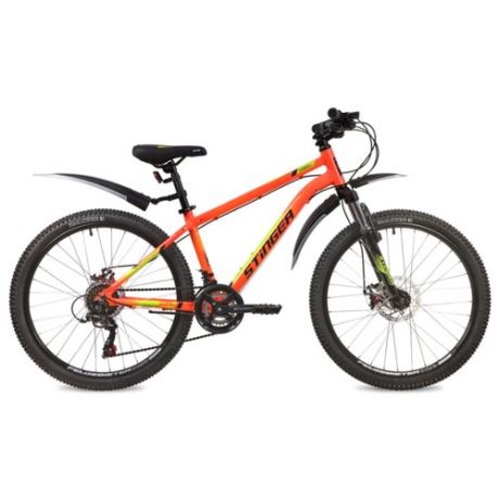 Подростковый горный (MTB) велосипед Stinger Element Evo 24 (2020) с крыльями оранжевый 14" (требует финальной сборки)