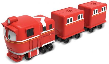 Robot Trains Паровозик с двумя вагонами Альф (красный)