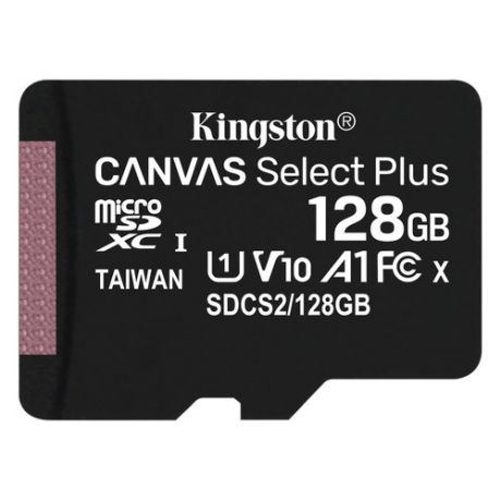 Карта памяти microSDXC UHS-I U1 KINGSTON Canvas Select Plus 128 ГБ, 100 МБ/с, Class 10, SDCS2/128GBSP, 1 шт.