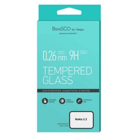 Защитное стекло для экрана BORASCO для Nokia 2.2, антиблик, прозрачная, 1 шт, прозрачный [37166]