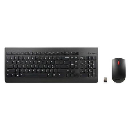 Комплект (клавиатура+мышь) LENOVO Essential, USB, беспроводной, черный [4x30m39487]